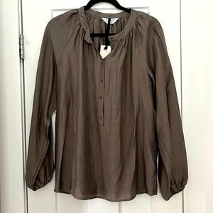Primark Taupe Long Sleeve Button Front Blouse